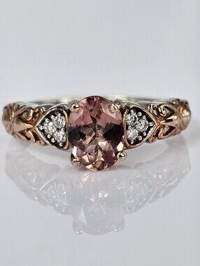 Natural Red Rose Apatite in 14kt Rose Gold & Sterling Silver Ring Size 7.5!πΉ